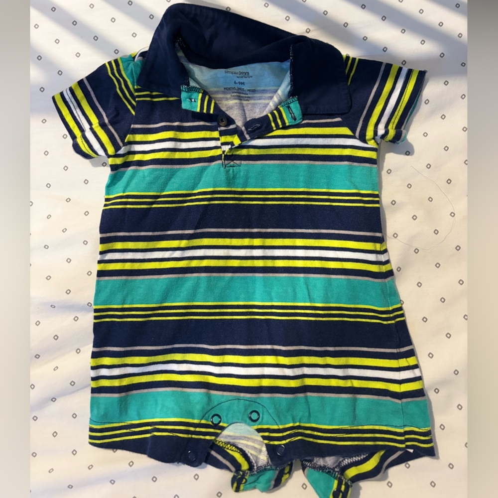 Carter's Kids Striped Shirt - Blue, Green, Yellow